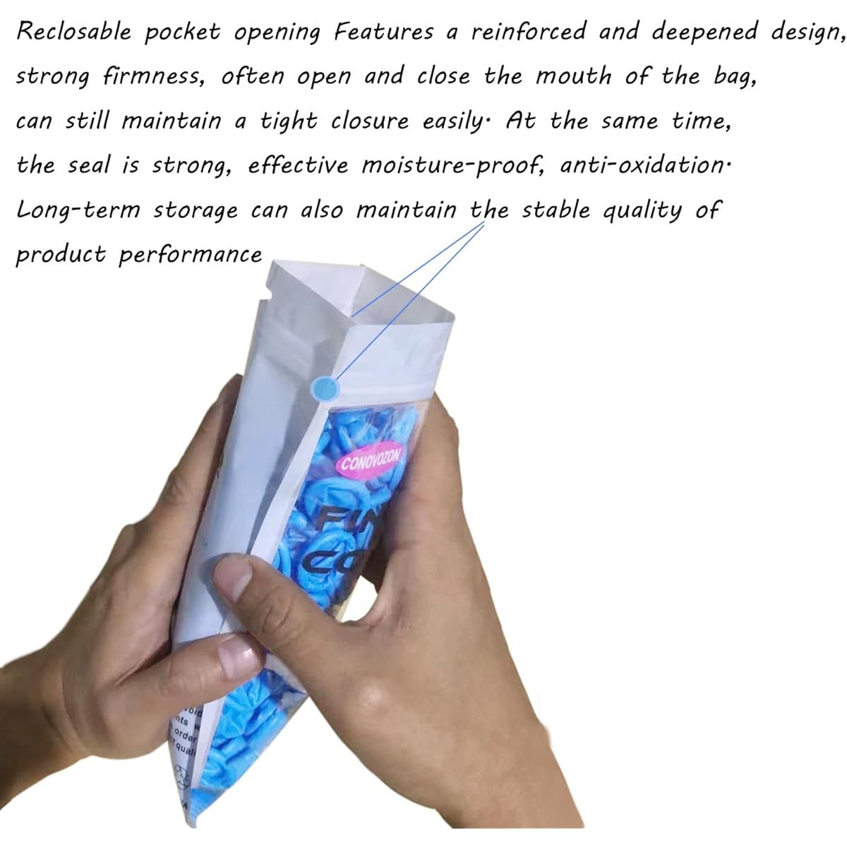Large Disposable Nitrile Finger Cots, Non- allergenic No Powder Finger Protectors, Suitable for Beauty, Manicure, Massage, Electronic Repair 100pcs ( Blue)