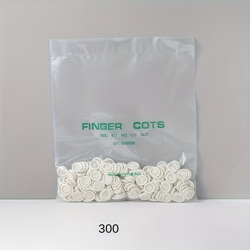 300pcs Disposable Finger Cover Latex Finger Cover Thickened High Elastic Rubber Finger Cover Finger Protection Finger Hygiene Finger Isolation Finger Care Home Bag Finger Cover Gloves