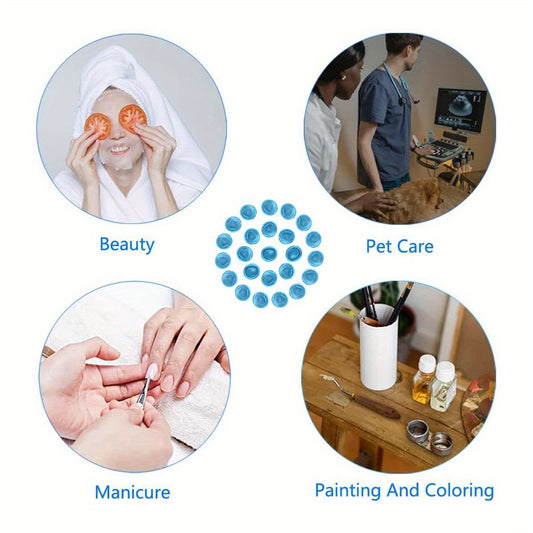 Large Disposable Nitrile Finger Cots, Non- allergenic No Powder Finger Protectors, Suitable for Beauty, Manicure, Massage, Electronic Repair 100pcs ( Blue)